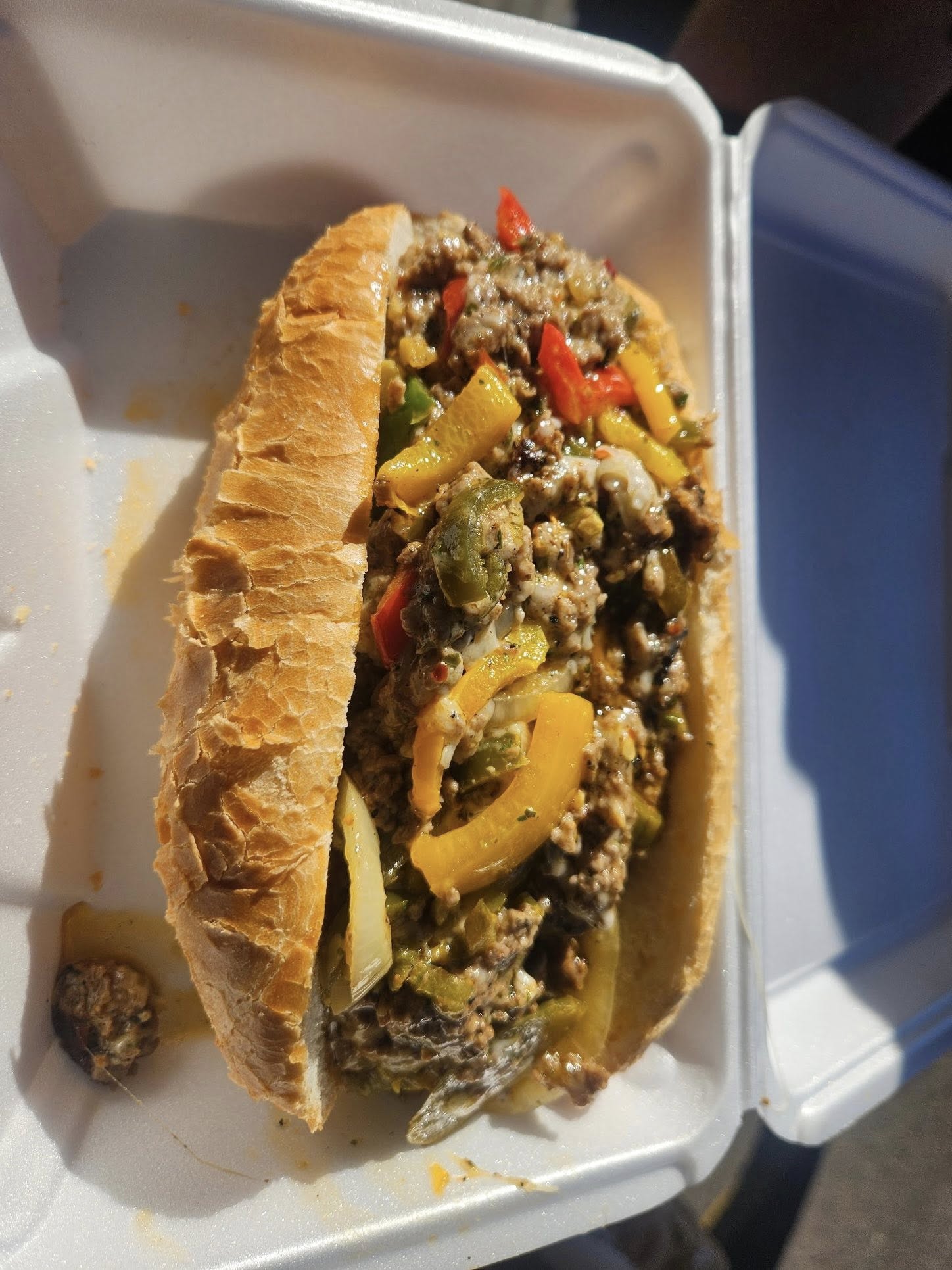 Bacon wrapped cheesesteak hot dog